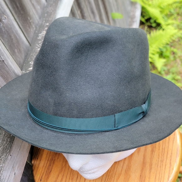 Vintage Green Fedora Custom Worth & Worth Wilson Fedora Hat Size 7 5/8 Retro - Picture 4 of 15